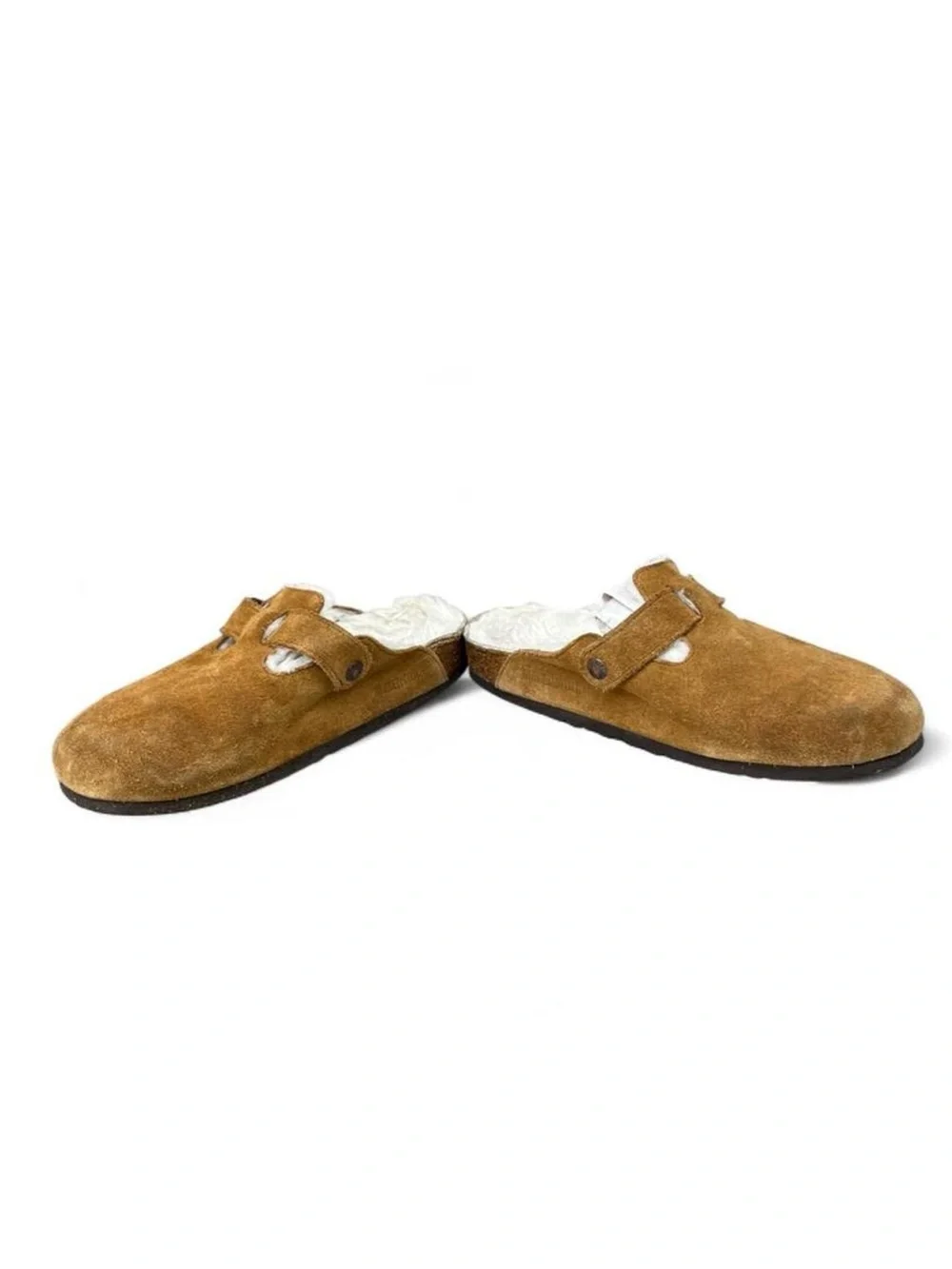 Birkenstock Boston Shearling Mink Brown Suede Clogs EU 42 US Mens 9 Womens 11 R
